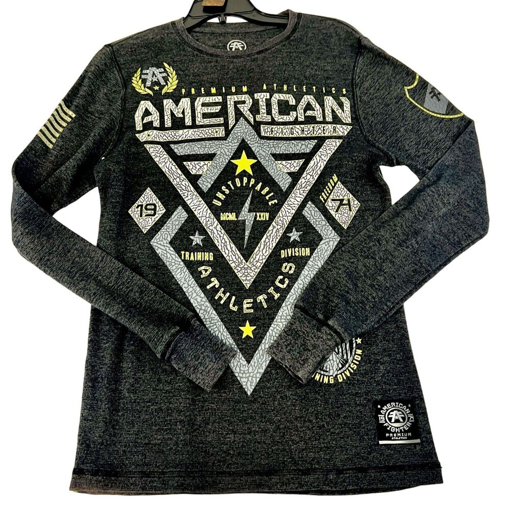 American Fighter Mens Long‎ Sleeve Thermal Graphic Athletic Shirt M